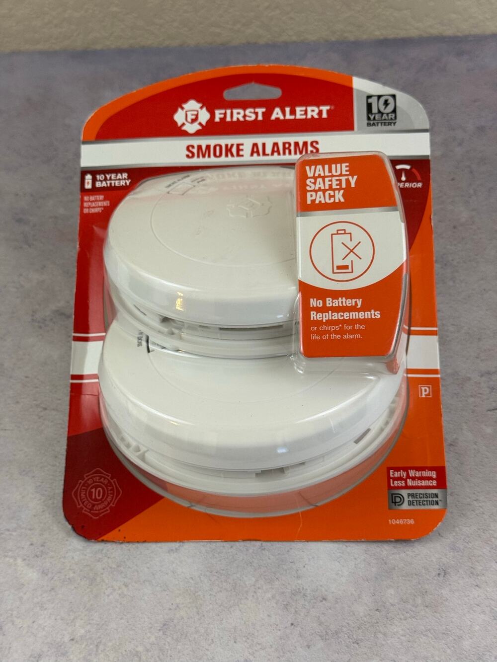 First Alert 2pk Photoelectric Smoke Alarm with Slim Profile